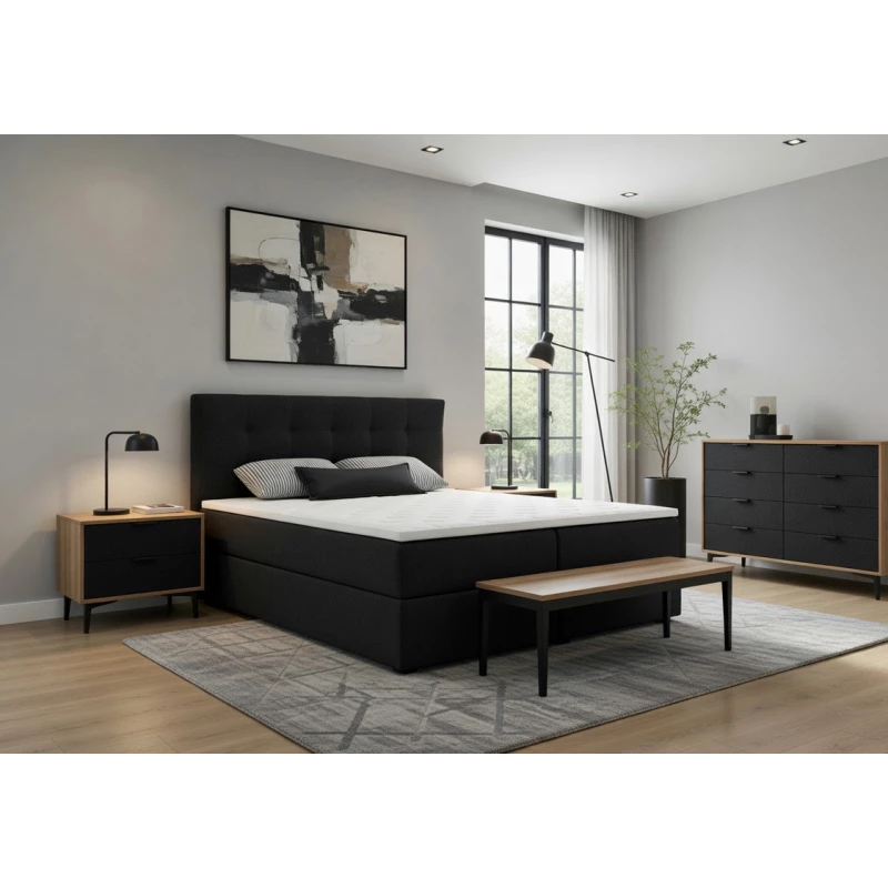 Doppelbett 180x200 mit Stauraum STIG 2 - Anthrazit