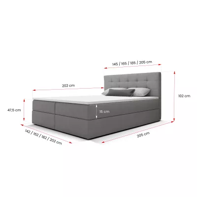 Doppelbett 180x200 mit Stauraum STIG 2 - Anthrazit