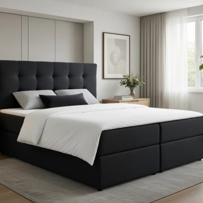 Doppelbett 180x200 mit Stauraum STIG 2 - Anthrazit