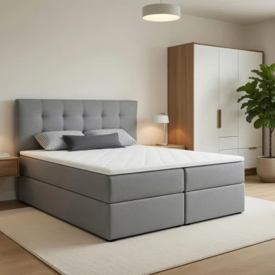 Doppelbett 180x200 mit Stauraum STIG 2 - grau