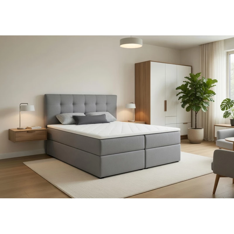 Doppelbett 180x200 mit Stauraum STIG 2 - grau