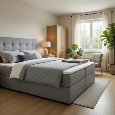 Doppelbett 180x200 mit Stauraum STIG 2 - grau