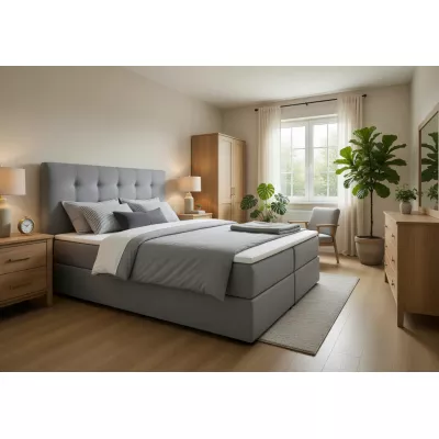 Doppelbett 180x200 mit Stauraum STIG 2 - grau