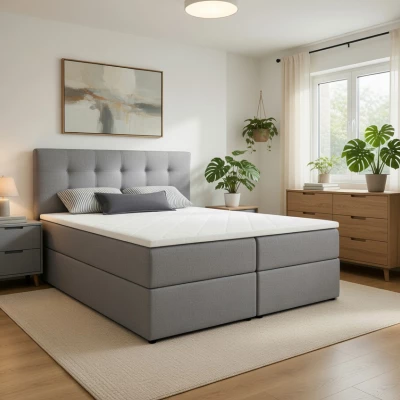 Doppelbett 180x200 mit Stauraum STIG 2 - grau