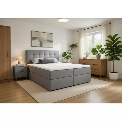 Doppelbett 180x200 mit Stauraum STIG 2 - grau