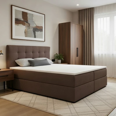 Doppelbett 180x200 mit Stauraum STIG 2 - braun