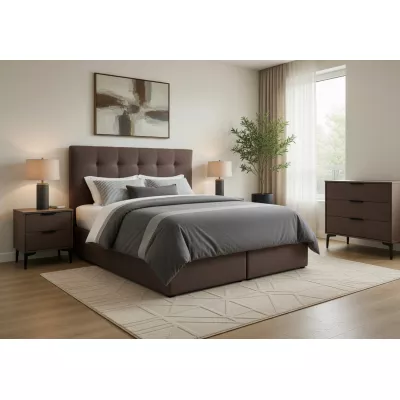 Doppelbett 180x200 mit Stauraum STIG 2 - braun