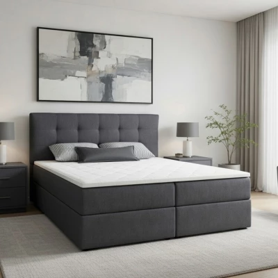 Doppelbett 180x200 mit Stauraum STIG 2 - grau