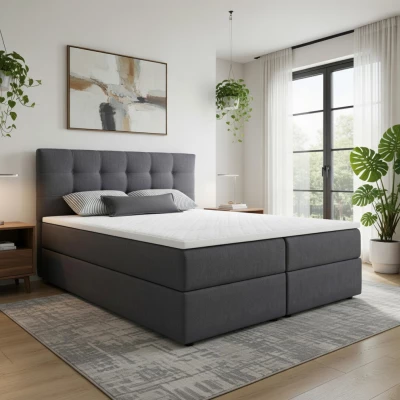 Doppelbett 180x200 mit Stauraum STIG 2 - grau
