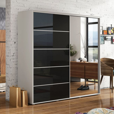 Kleiderschrank mit Spiegel EDUARDO, Breite 230 cm, Höhe 215 cm