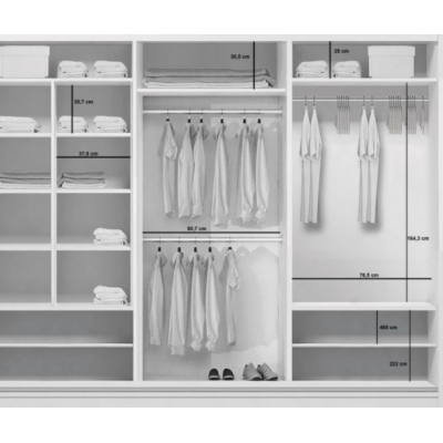 Dreitüriger Kleiderschrank LEO, Breite 250 cm