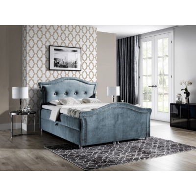 Magisches rustikales Bett Bradley Lux 120x200, graublau
