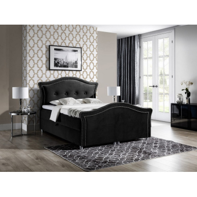 Magisches Landhausbett Bradley Lux 120x200, schwarz + Matratzenauflage