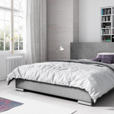 Elegantes Polsterbett Champ 120x200, grau