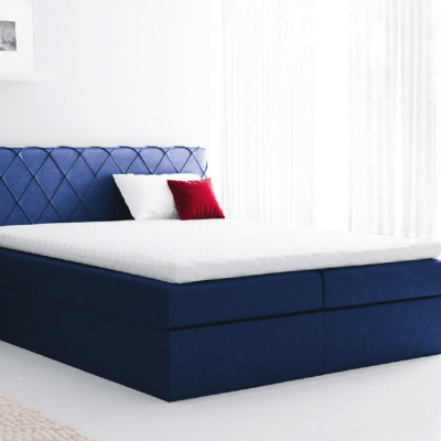 Komfortables Polsterbett Perez 120x200, blau
