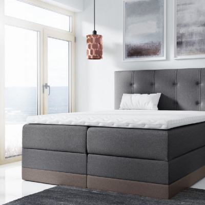 Einzelbett Tory, gepolstert, 120x200 cm, braun-grau