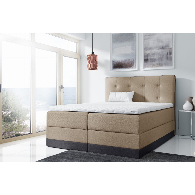 Einzelbett Tory, gepolstert, 120 x 200 cm, beige