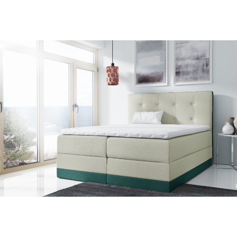 Einzelbett Tory, gepolstert, 120x200 cm, grün