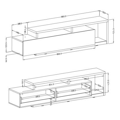 Designer-Fernsehtisch KIBOU – Colorado Beton