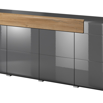 Glänzende Kommode mit Schublade COLORADO, Anthrazit