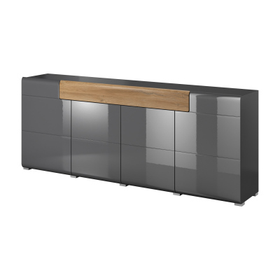 Glänzende Kommode mit Schublade COLORADO, Anthrazit
