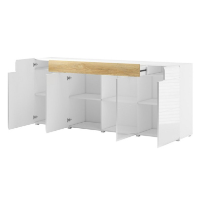 Glänzende Kommode mit Schublade COLORADO, Anthrazit