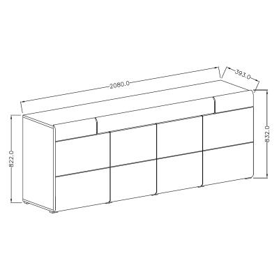 Kommode für ein minimalistisches Interieur COLORADO mit Schublade, weiß