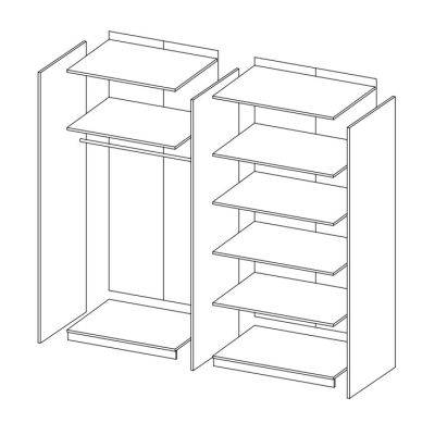 Großer Kleiderschrank mit zwei Spiegeln BEATA – Breite 228 cm, Eiche Monastery