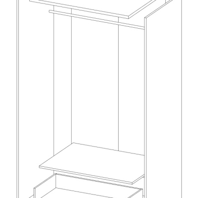 Zweitüriger Kleiderschrank APRICA – Breite 86 cm, weiß