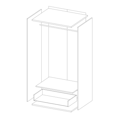 Zweitüriger Kleiderschrank APRICA – Breite 86 cm, weiß