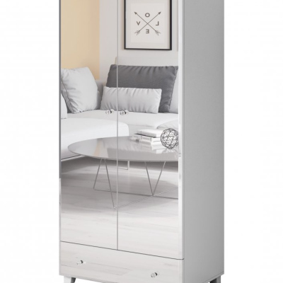 Zweitüriger Kleiderschrank APRICA – Breite 86 cm, weiß