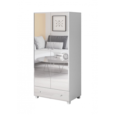 Zweitüriger Kleiderschrank APRICA – Breite 86 cm, weiß
