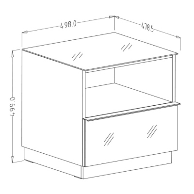 Kleiner TV-Schrank mit Schublade HEIKO, grau