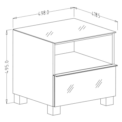 Kleiner TV-Schrank mit Schublade HEIKO, grau
