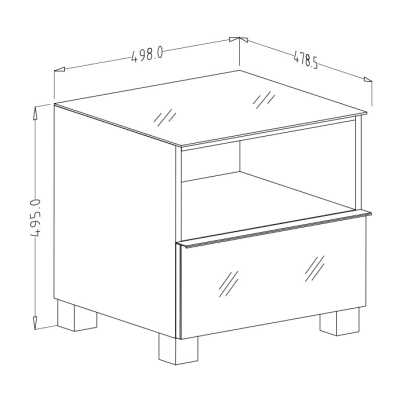 Kleiner TV-Schrank mit Schublade HEIKO, grau
