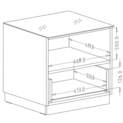 Kleiner TV-Schrank mit Schublade HEIKO, grau