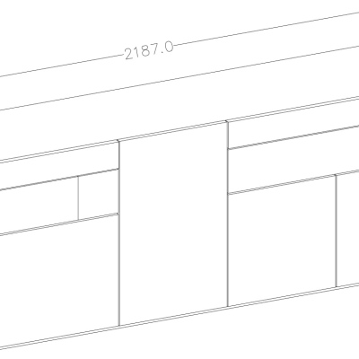 Moderne viertürige Kommode SHADI, Weiß + Beton