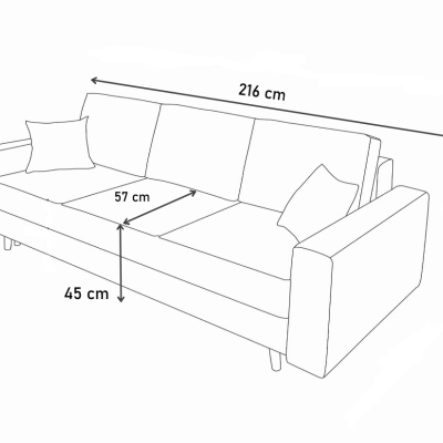 Modernes Schlafsofa MALIN, rotes + schwarzes Öko-Leder