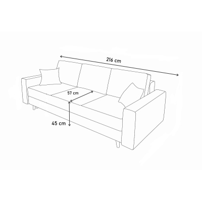 Modernes Schlafsofa MALIN, rotes + schwarzes Öko-Leder