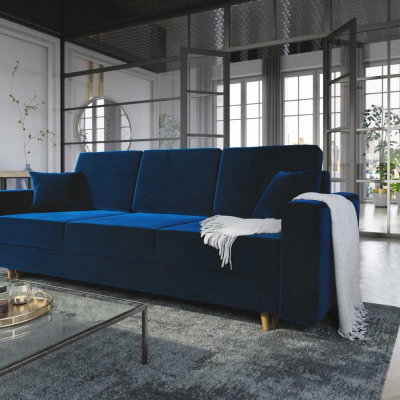 Ausklappbares gepolstertes Sofa KOMAS, Blau