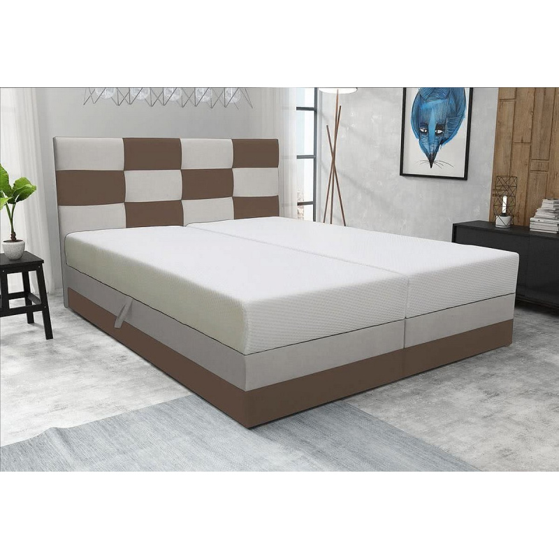 Designbett MARLEN 140x200, Braun + Beige