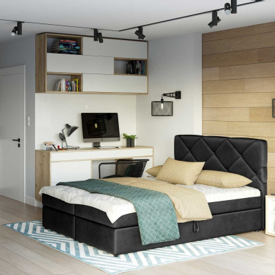 Doppelbett mit Steppung KATRIN 180x200, schwarz