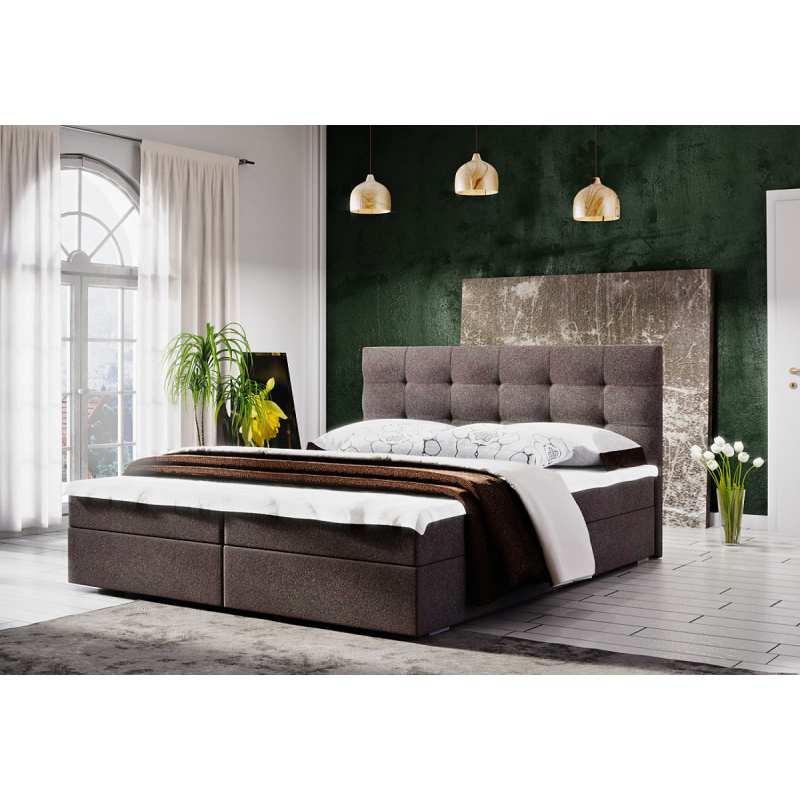 Modernes Bett 140x200 STIG II mit Stauraum – braun