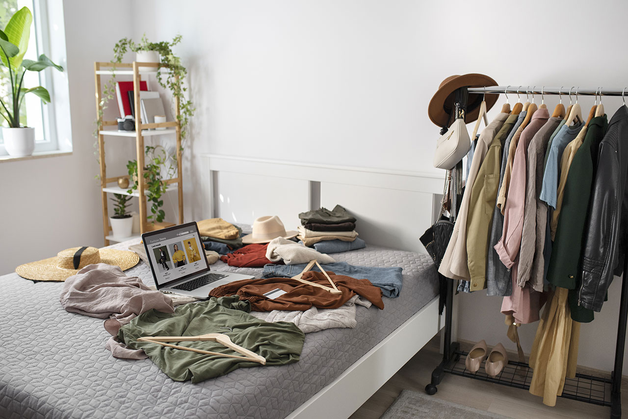 Schaffen Sie Ordnung in Ihrem Kleiderschrank. (Designed by Freepik)