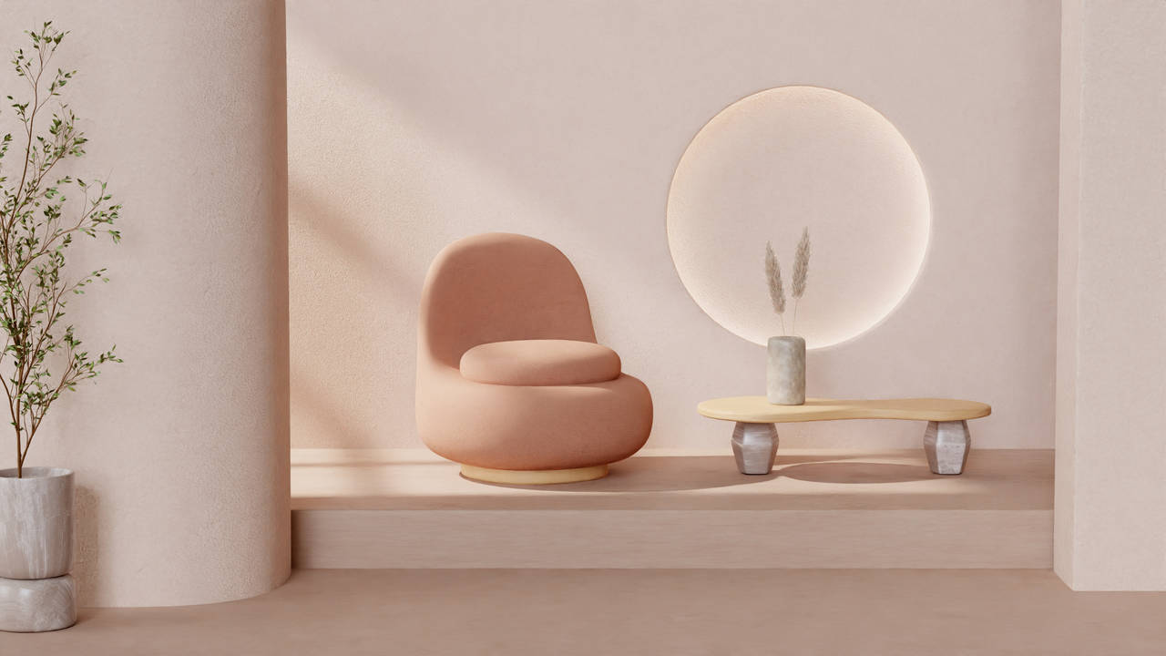  Warme Farben prägen das minimalistische Interieur. (Designed by Freepik)